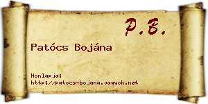 Patócs Bojána névjegykártya